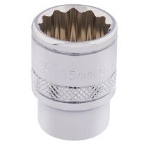 Draper 32778 D-MM/B 3/8" Square Drive Hi Torq® 12 Point Socket (15mm)