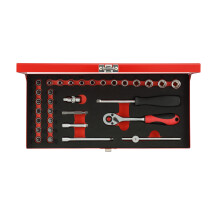 Gedore RED 3300000 1/4in Drive Socket Set - Inc. Screwdriver Socket Bits 33 Piece