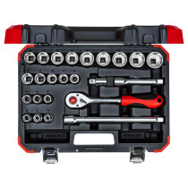 Gedore RED 3300056 1/2in Drive Bi-Hex Socket Set 24 Piece