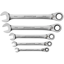 Gedore RED 3300872 Combination Reversible Ratchet Spanner Set 8-19mm 5 Piece