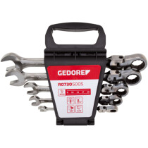 Gedore RED 3300890 Flexible Head Combination Metric Ratchet Spanner Set 8 - 19mm 5 Piece