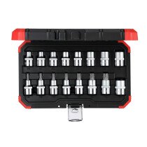 Gedore RED 3300009  1/2in Drive Torx TX Set of Sockets E10-24 T30-70 16 Piece