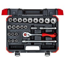 Gedore RED 3300056 1/2in Drive Bi-Hex Socket Set 24 Piece