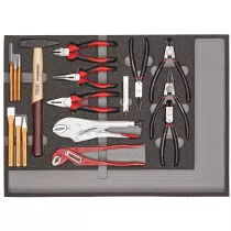 Gedore RED 3301682 Tool Set - Pliers, Hammer and Chisel Set in Foam Module - 29 Piece