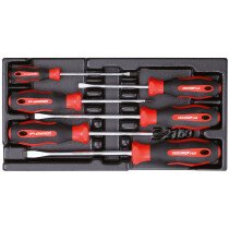 Gedore RED 3301713 Screwdriver Set PZ and Slotted in Module 6 Piece