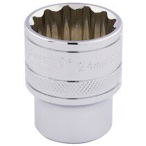 Draper 33372 H-MM/B 1/2" Square Drive Hi Torq® 12 Point Socket (24mm)