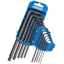 Draper 33716 TBP10A/B 10 Piece Imperial Hexagon and Ball End Hexagon Key Set