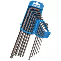 Draper 33719 TBPL10M/B Extra Long 10 Piece Metric Hexagon and Ball End Hexagon Key Set