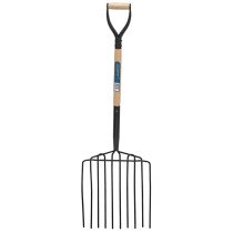 Draper 34227 10PPF 10 Prong Potato Fork with Wood Shaft and MYD Handle