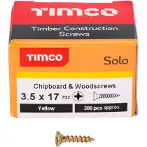 3.5mm x 17mm Solo Woodscrew PZ2 CSK - ZYP (Box of 200) 35017SOLOC Timco