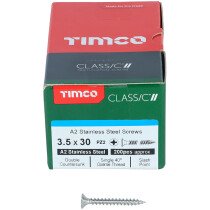 3.5mm x 30mm Classic Screw PZ2 CSK - A2 S/S (Box of 200) 35030CLASS Timco