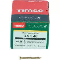 3.5mm x 40mm Classic Screw PZ2 CSK - ZYP (Box of 200) 35040CLAF Timco