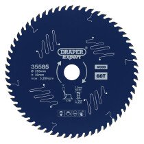 Draper 35585 SBE6 Expert Tct Circular Saw Blade For Wood With Ptfe Coating, 255 X 30mm, 60 T