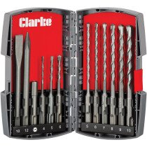 Clarke 1801802 CHT802 SDS+ 12 Piece Drill And Chisel Set