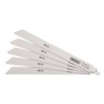 Draper 38631 DS1122EF Bi Metal Reciprocating Saw Blades For Metal Cutting, 225mm, 18tpi (Pack Of 5)
