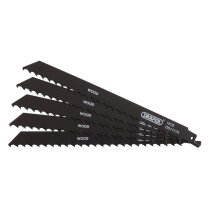 Draper 38589 DS111K Reciprocating Saw Blades For Wood And Plastic Cutting, 225mm, 3tpi (Pack Of 5)