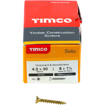 4.0mm x 30mm Solo Woodscrew PZ2 CSK - ZYP (Box of 200) 40030SOLOC Timco