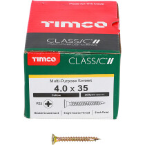 4.0mm x 35mm Classic Screw PZ2 CSK - ZYP (Box of 200) 40035CLAF Timco