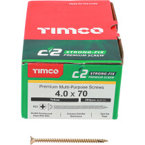 4.0mm x 70mm C2 Screw PZ2 CSK - ZYP (Box of 200) 40070C2 Timco