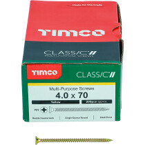 4.0mm x 70mm Classic Screw PZ2 CSK - ZYP (Box of 200) 40070CLAF Timco