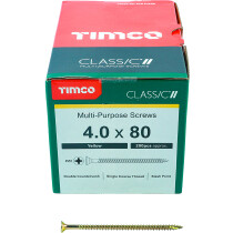 4.0mm x 80mm Classic Screw PZ2 CSK - ZYP (Box of 200) 40080CLAF Timco