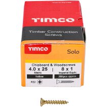 4.0mm x 25mm Solo Woodscrew PZ2 CSK - ZYP (Box of 200) 40025SOLOC Timco