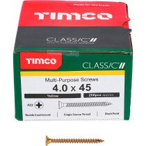 4.0mm x 45mm Classic Screw PZ2 CSK - ZYP (Box of 200) 40045CLAF Timco