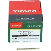 4.0mm x 60mm Classic Screw PZ2 CSK - ZYP (Box of 200) 40060CLAF Timco