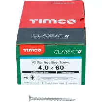 4.0mm x 60mm Classic Screw PZ2 CSK - A2 S/S (Box of 200) 40060CLASS Timco