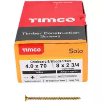 4.0mm x 70mm Solo Woodscrew PZ2 CSK - ZYP (Box of 200) 40070SOLOC Timco