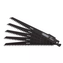 Draper 43430 DS644D Reciprocating Saw Blades For Wood And Plastic Cutting, 150mm, 6tpi (Pack Of 5)