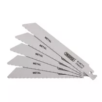 Draper 43444 DS922AF Bi Metal Reciprocating Saw Blades For Metal Cutting, 150mm, 24tpi (Pack Of 5)