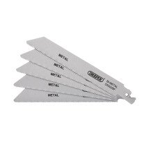 Draper 43459 DS922BF Bi Metal Reciprocating Saw Blades For Metal, 150mm, 14tpi (Pack Of 5)