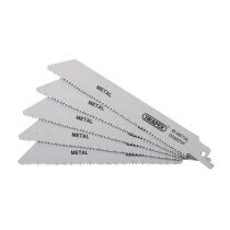 Draper 43463 DS922VF Bi Metal Reciprocating Saw Blades For Metal, 150mm, 10 14tpi (Pack Of 5)