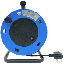 ELF5000 Cable Reel 25Mtr 240V 13Amp with 4x13A Sockets