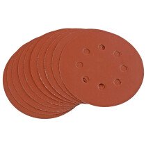 Draper 44344 SD5V Ten x 125mm 400 Grit Hook and Loop Sanding Discs