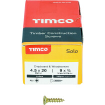 4.5mm x 20mm Solo Woodscrew PZ2 CSK - ZYP (Box of 200) 45020SOLOC Timco