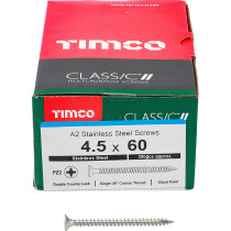 4.5mm x 60mm Classic Screw PZ2 CSK - A2 S/S (Box of 200) 45060CLASS Timco