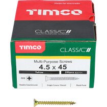 4.5mm x 45mm Classic Screw PZ2 CSK - ZYP (Box of 200) 45045CLAF Timco