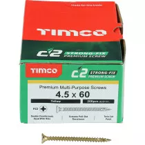 4.5mm x 60mm C2 Screw PZ2 CSK - ZYP (Box of 200) 45060C2 Timco