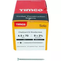 4.5mm x 70mm Solo Woodscrew PZ2 CSK - BZP (Box of 200) 45070SOLOZ Timco