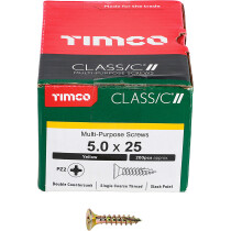 5.0mm x 25mm Classic Screw PZ2 CSK - ZYP (Box of 200) 50025CLAF Timco