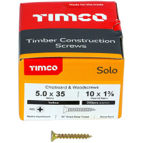 5.0mm x 35mm Solo Woodscrew PZ2 CSK - ZYP (Box of 200) 50035SOLOC Timco