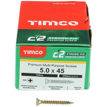 5.0mm x 45mm C2 Screw PZ2 CSK - ZYP (Box of 200) 50045C2 Timco