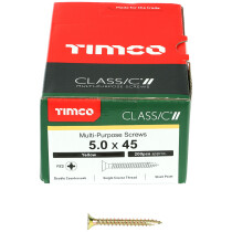 5.0mm x 45mm Classic Screw PZ2 CSK - ZYP (Box of 200) 50045CLAF Timco