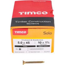 5.0mm x 45mm Solo Woodscrew PZ2 CSK - ZYP (Box of 200) 50045SOLOC Timco