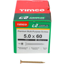 5.0mm x 60mm C2 Screw PZ2 CSK - ZYP (Box of 200) 50060C2 Timco
