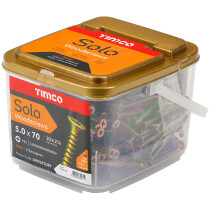 5.0mm x 70mm Solo Woodscrew CSK - YZP (TUB) (Tub of 375) 50070STUBY Timco