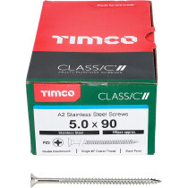 5.0mm x 90mm Classic Screw PZ2 CSK - A2 S/S (Box of 100) 50090CLASS Timco