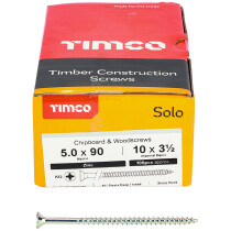 5.0mm x 90mm Solo Woodscrew PZ2 CSK - BZP (Box of 100) 50090SOLOZ Timco
